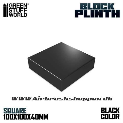 Square plinth Black  10x10 cm 40mm - GSW kvadratisk Sort